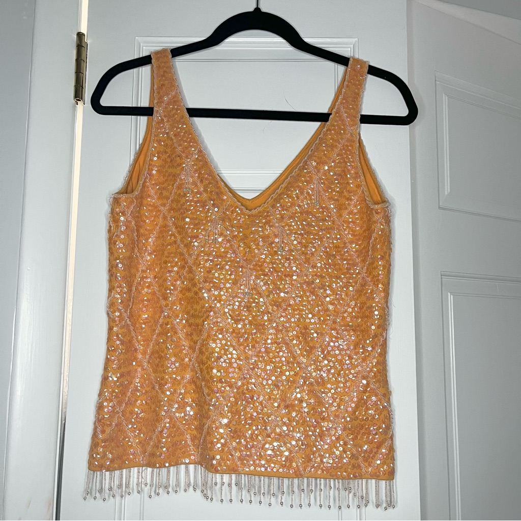 Banana Republic Orange Beaded Camisole Top